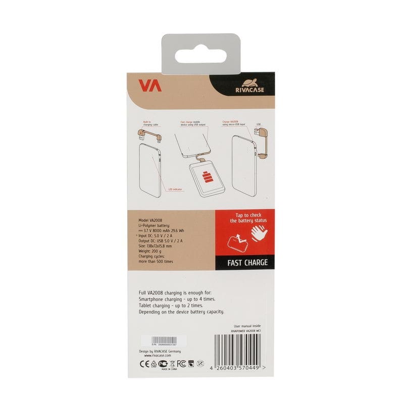 Banque d'alimentation Rivapower VA2008 - Powerbank de 8000 mAh — image 7