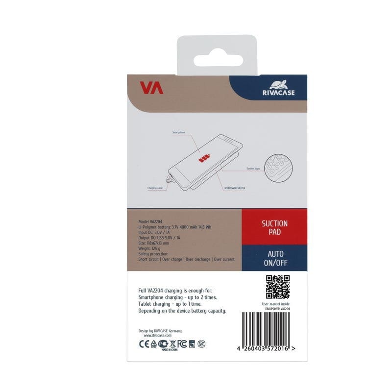 Banque d'alimentation Rivapower VA2204 - Powerbank avec ventouse - 4000 mAh — image 10