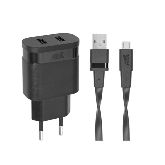 Chargeur Secteur Mural Rivapower VA4123 2USB x 3.4 A - Micro USB 1 m