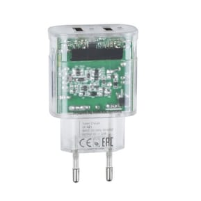 Chargeur Secteur Mural Rivapower VA4123 2USB x 3.4 A - Micro USB 1 m Transparent