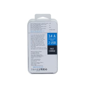 Chargeur Secteur Mural Rivapower VA4123 2USB x 3.4 A - Micro USB 1 m Transparent — image 4