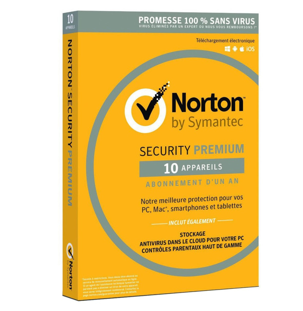 Norton Security Premium - 1 An - 10 appareils (A143823)