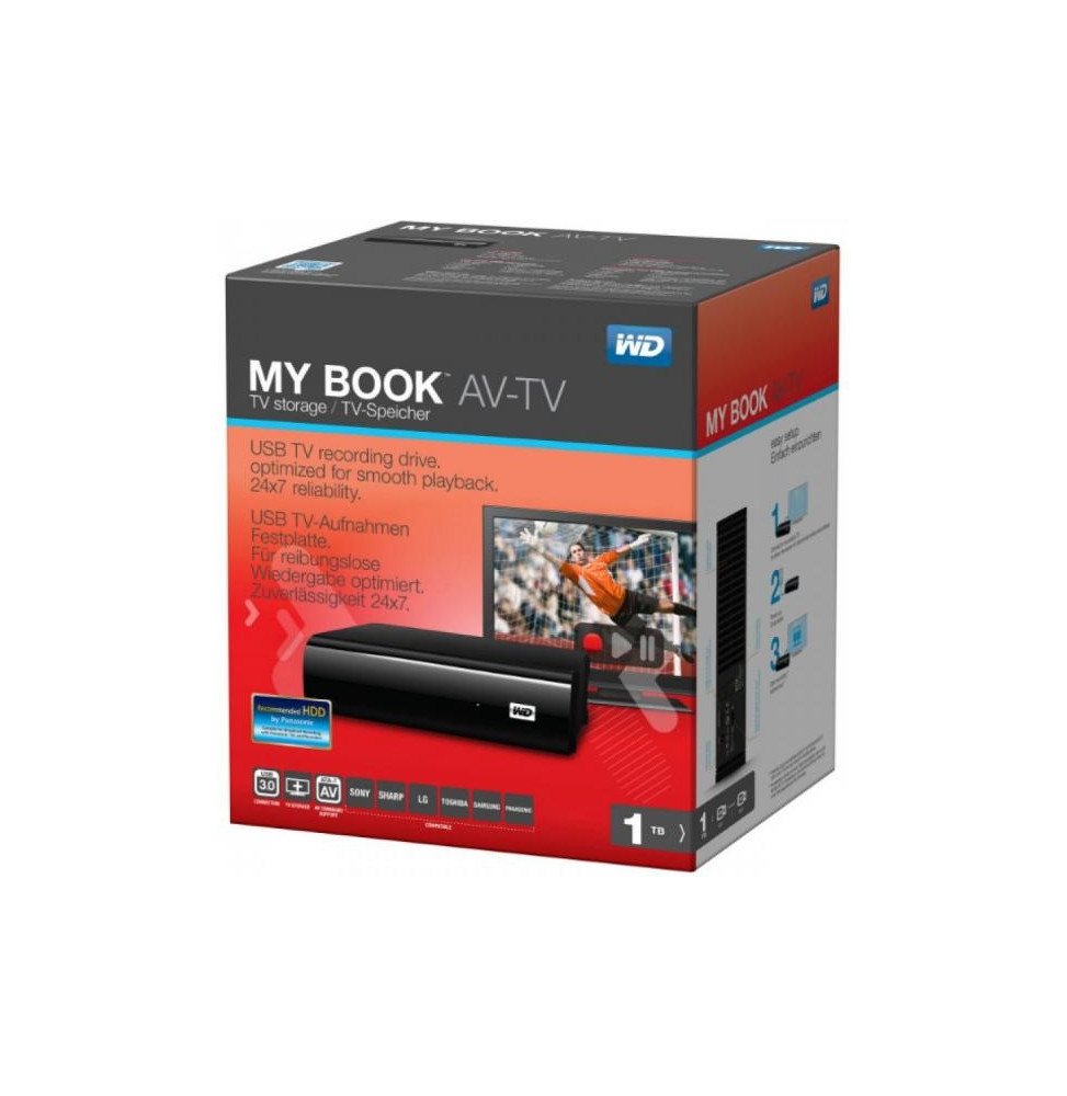 Disque dur Externe Western Digital My Book AVTV - Stockage TV - USB 3.0/2.0