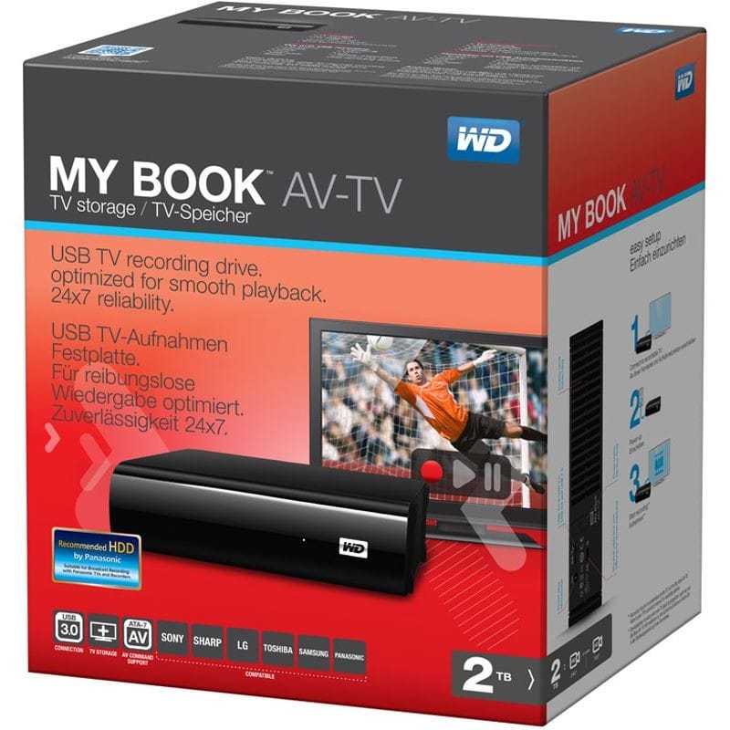 Disque dur Externe Western Digital My Book AVTV - Stockage TV - USB 3.0/2.0