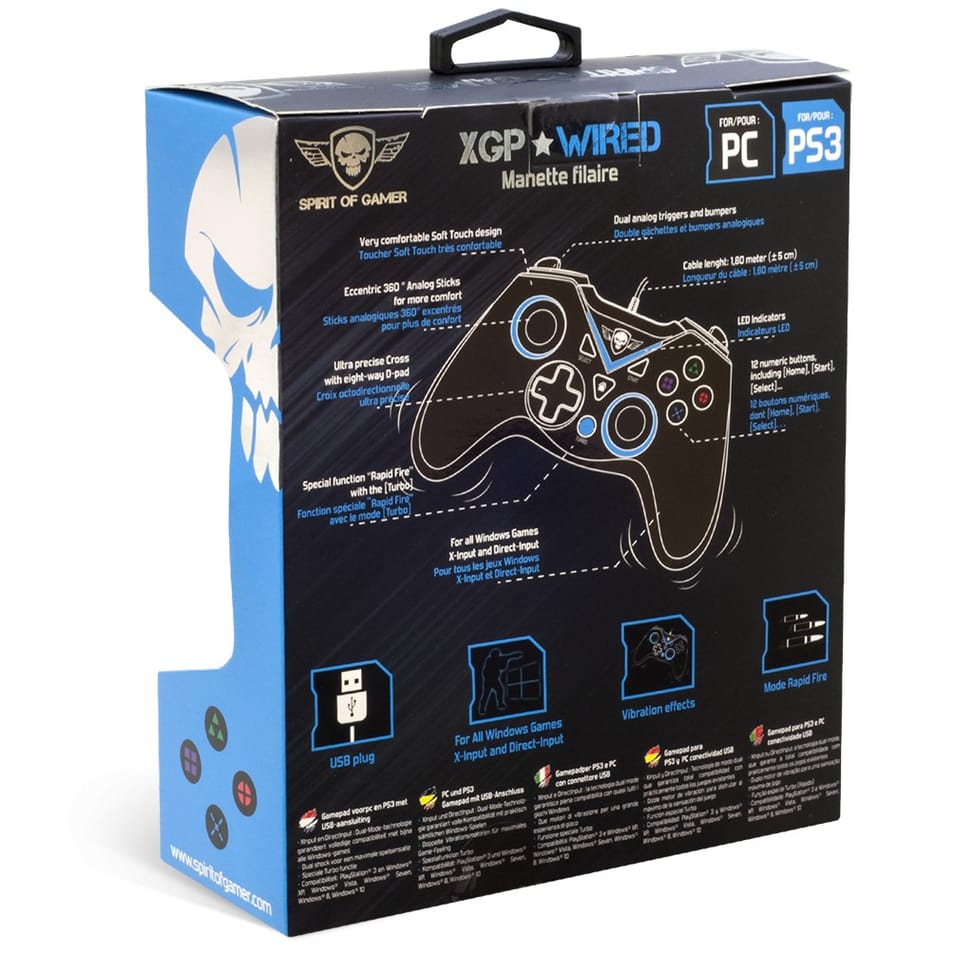 Manette de Jeu SpiritOfGamer XGP Wired pour Playstation 3 / PC (SOG-WXGP) — image 7