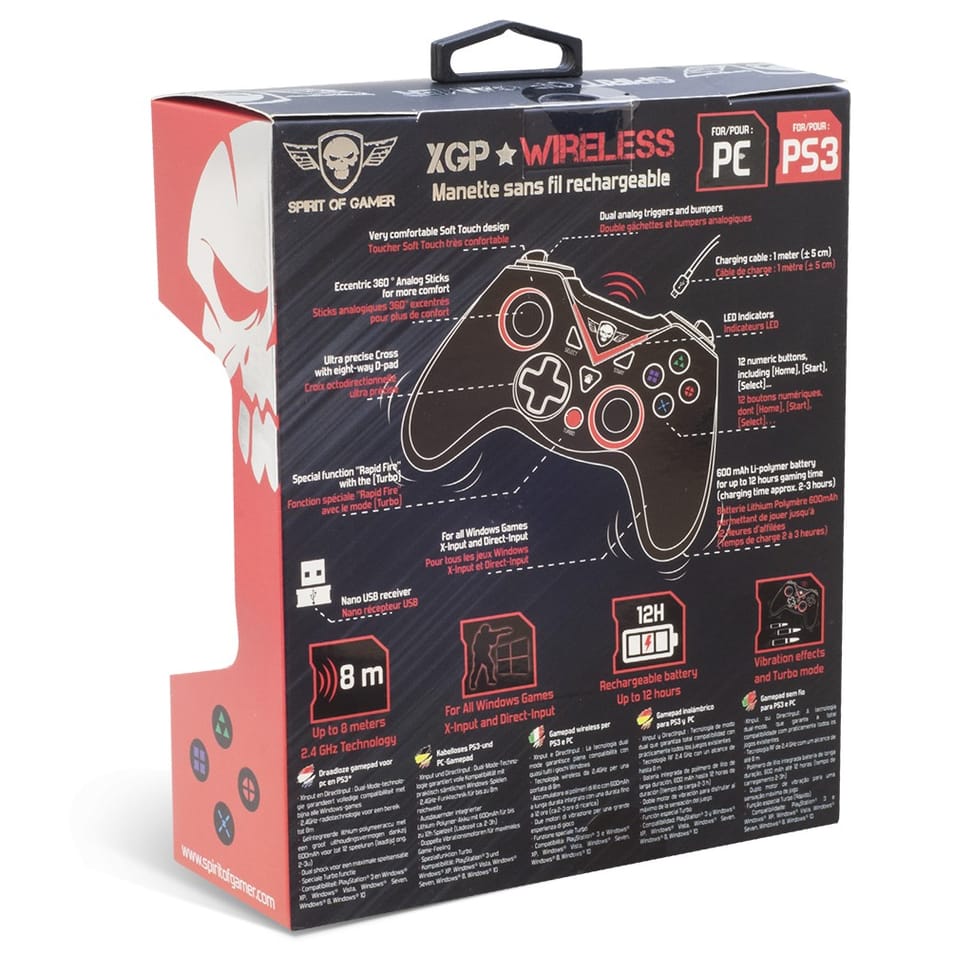 Manette de Jeu SpiritOfGamer XGP Wired Sans Fil pour Playstation 3 / PC (SOG-RFXGP) — image 7