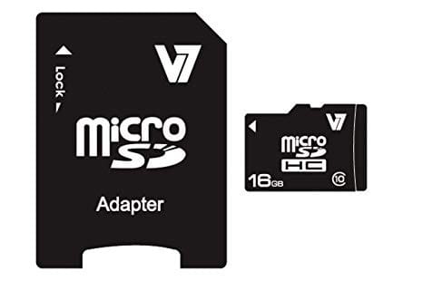 Carte Micro SDHC V7 16 Go Classe 10 avec Adaptateur SD (VAMSDH16GCL10R) — image 1