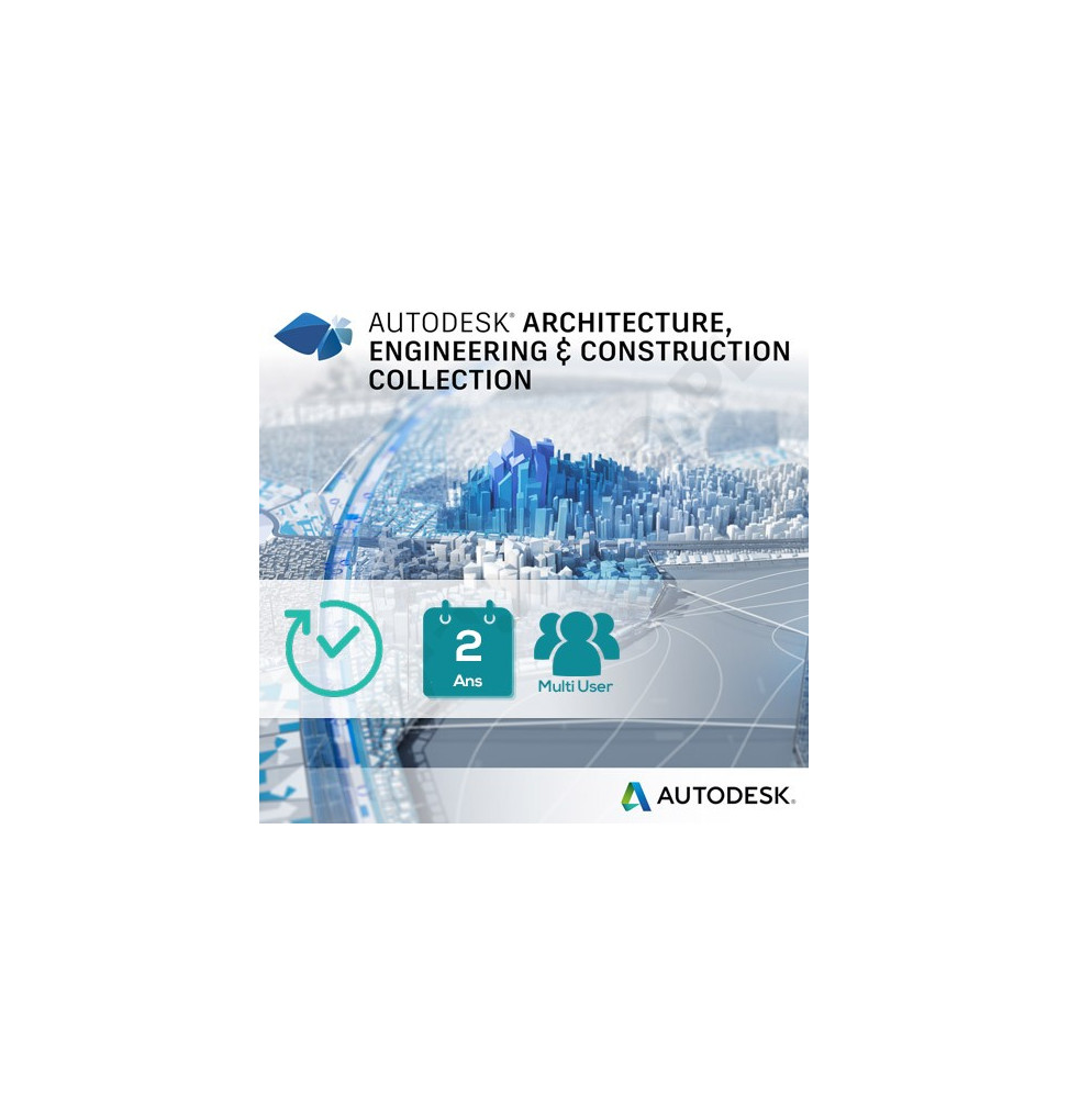 Pack AutoDesk - Architecture Engineering & Construction Collection IC - Multi-utilisateur - 2 ans (02HI1-WWN290-T275)