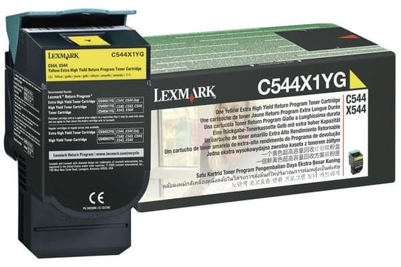 Cartouche toner Lexmark Return Programme très haute Capacité (4K) C544, X544 jaune (C544X1YG)