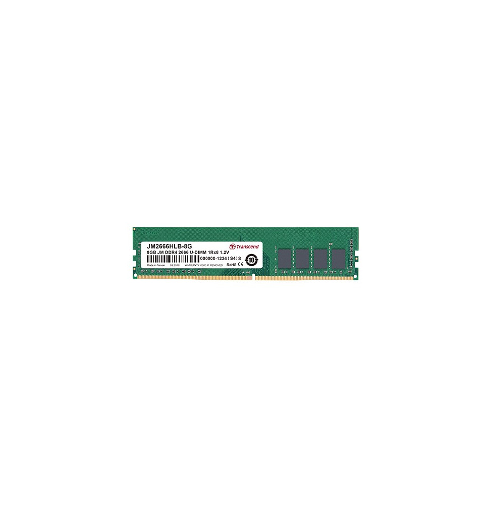 Barrette mémoire Transcend DDR4-2666 U-DIMM 1Rx8 1,2V - Pc Bureau  (JM2666HLH-4G)
