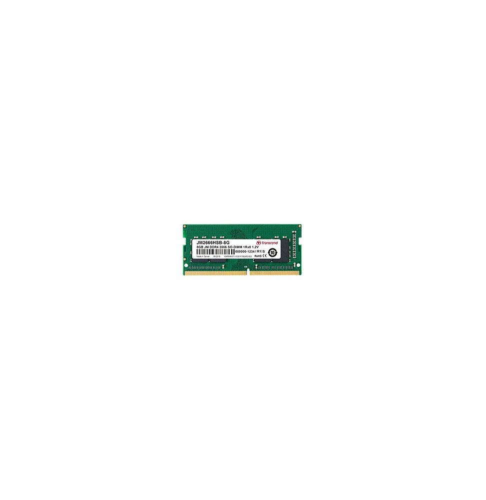 Barrette mémoire Transcend DDR4-2666 SO-DIMM 1Rx8 1,2V - Pc Portable (JM2666HSH-4G)