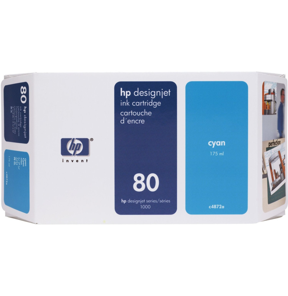HP 80 Cyan - Cartouche d'encre HP d'origine (C4846A) prix Maroc