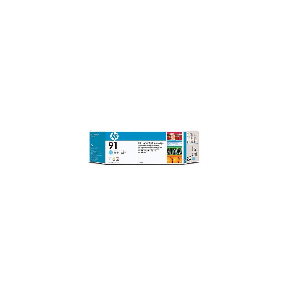 HP 91 Cyan Clair - Cartouche d'encre HP d'origine (C9470A)