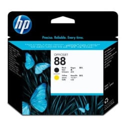 Tête d'impression Officejet noire et jaune HP 88 (C9381A)