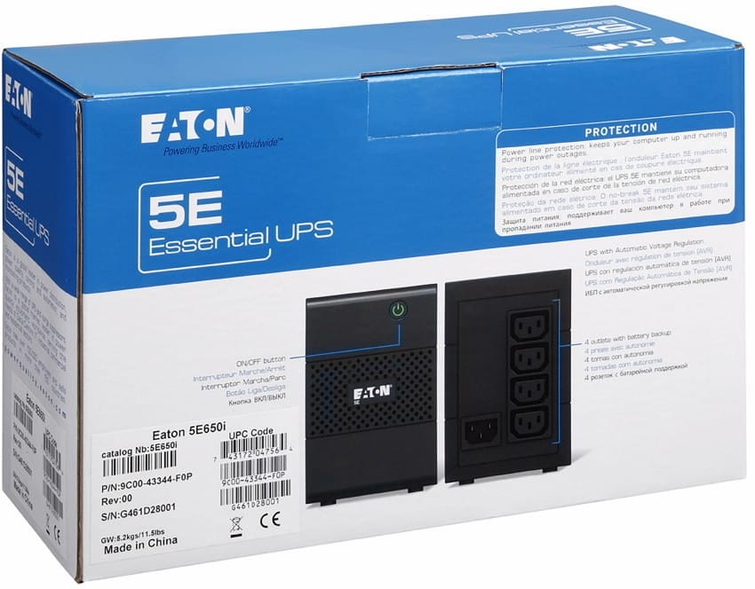 Onduleur Line-Interactive Eaton 5E 650VA 230V (5E650I)