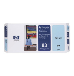 Tête d’impression et dispositif de nettoyage cyan clair UV HP 83 (C4964A)