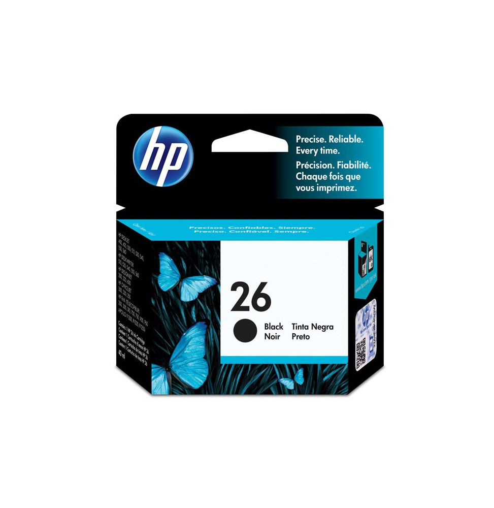 Cartouche d'impression noire grande capacité HP 26 (51626AE)