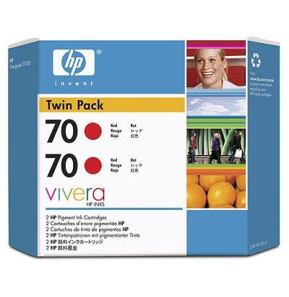 Cartouches d'encre rouge HP 70 130 ml, pack de 2 (CB347A)