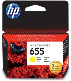 HP 655 Jaune - Cartouche d'encre HP d'origine (CZ112AE)