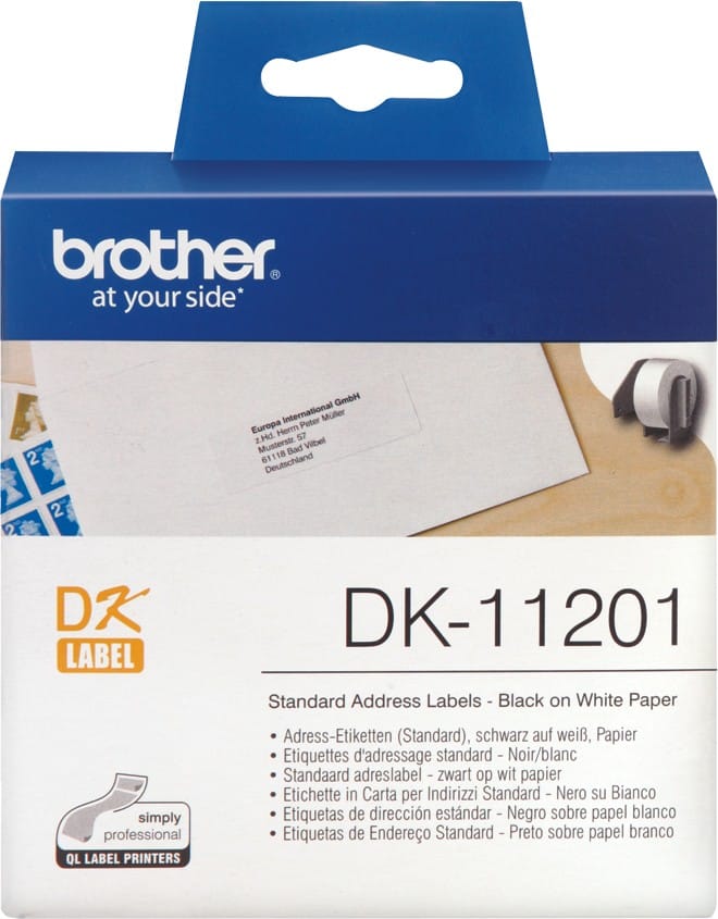 Étiquettes Brother d'adressage standard 29x90 mm (400 étiquettes par rouleau) (DK11201)