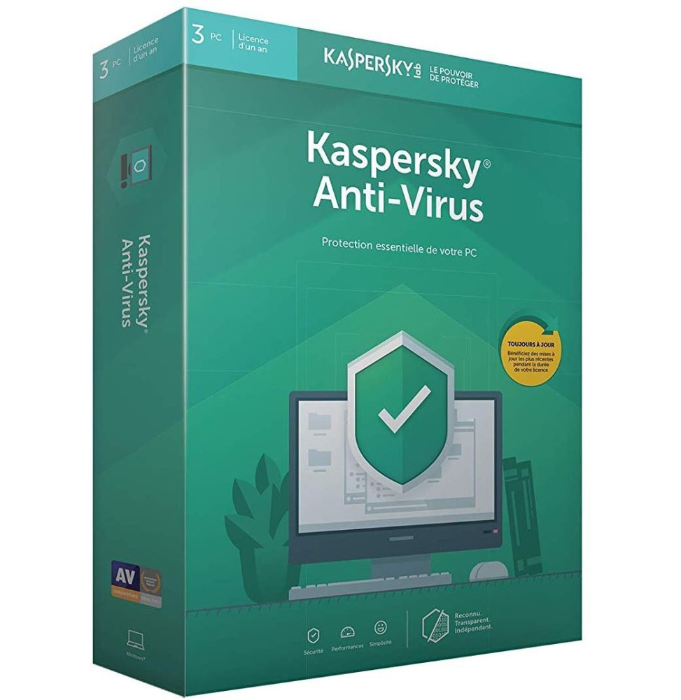 Kaspersky Antivirus 2019 - 3 Postes / 1 An