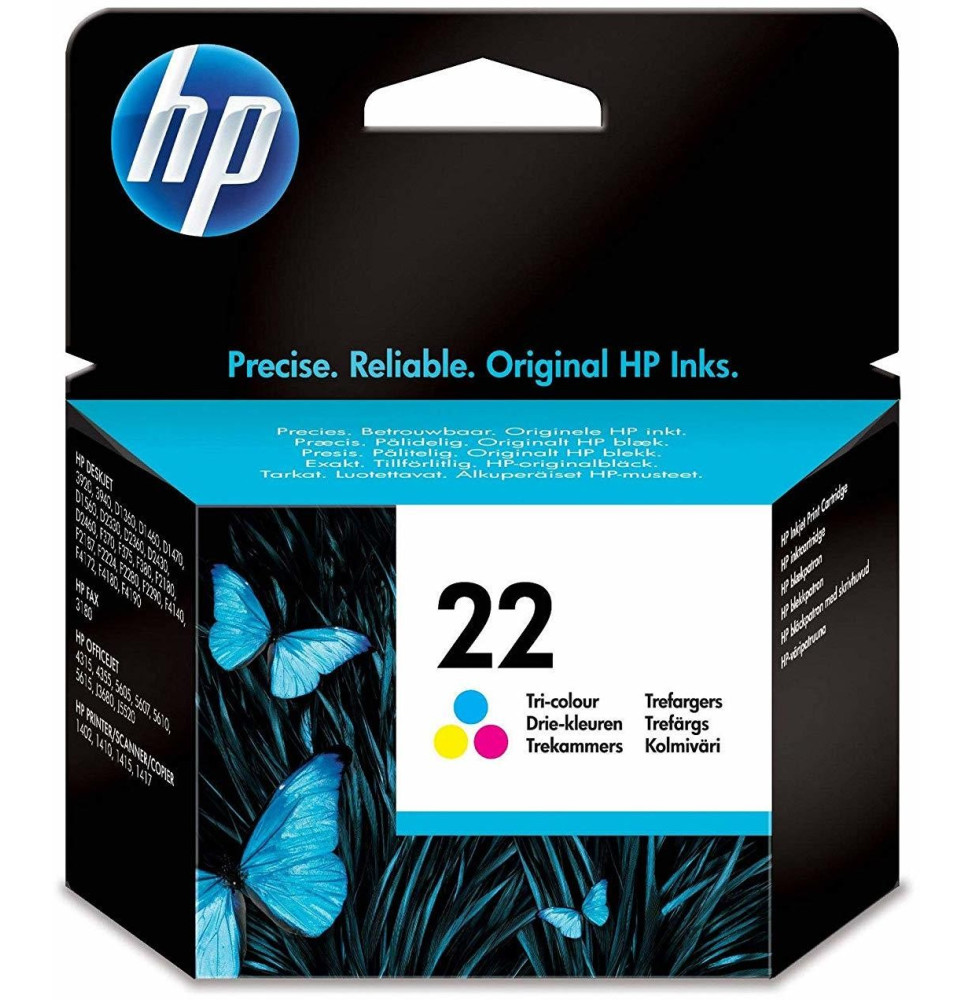 Cartouche d'impression jet d'encre 3 couleurs HP 22 (C9352AE)