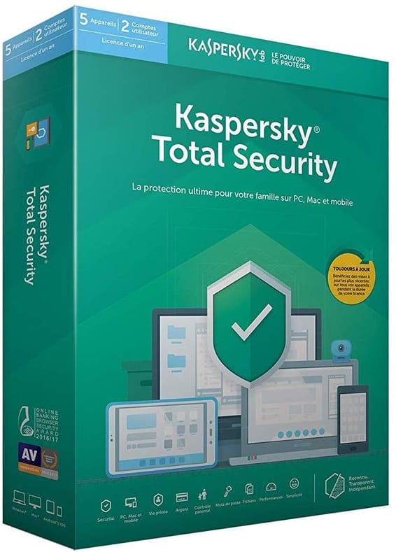 Kaspersky Total Security 2019 (5 Postes / 1 An)