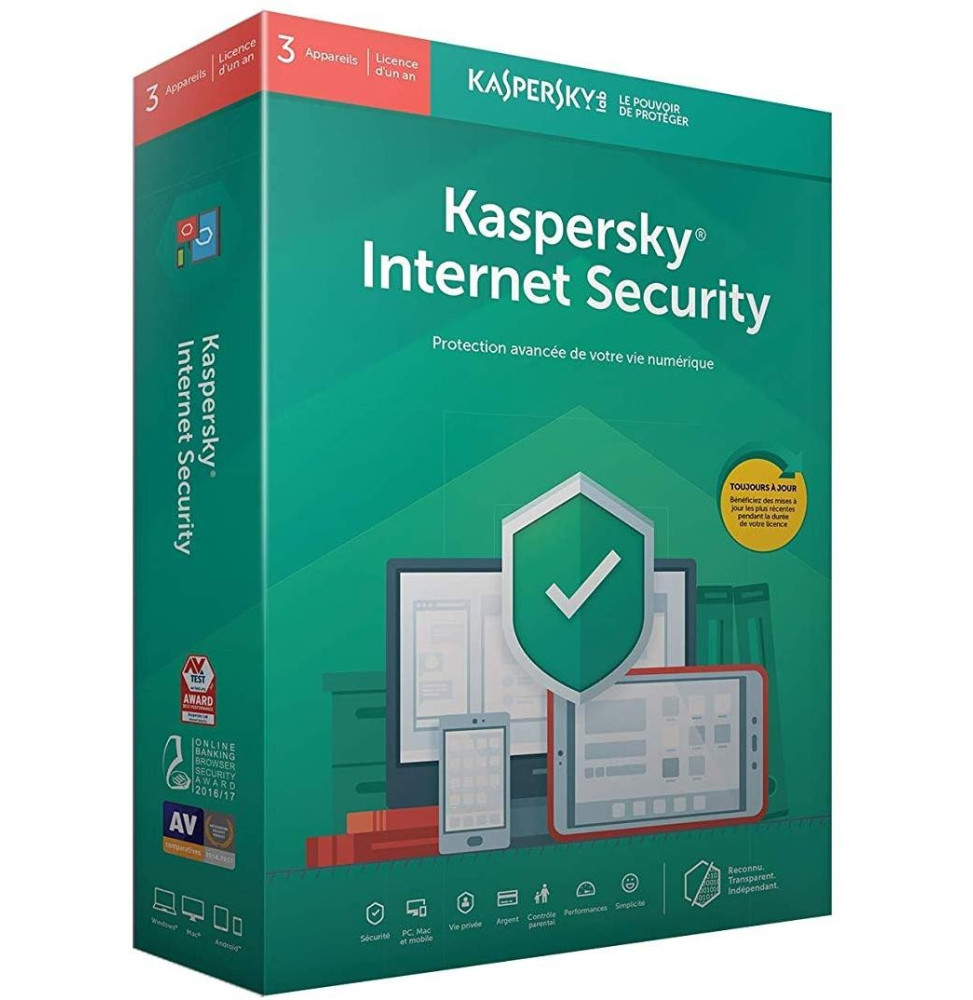 Kaspersky Internet Security 2019 (3 Postes / 1 An)