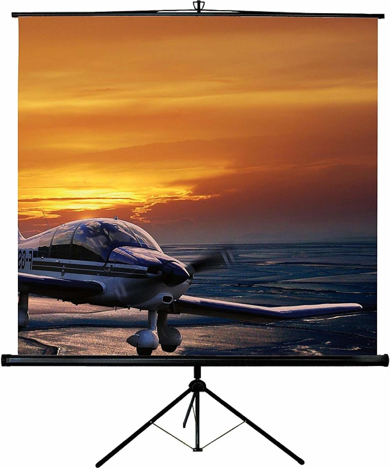 Écran de projection portable sur trépied 175 x 175 cm - Blanc Mat