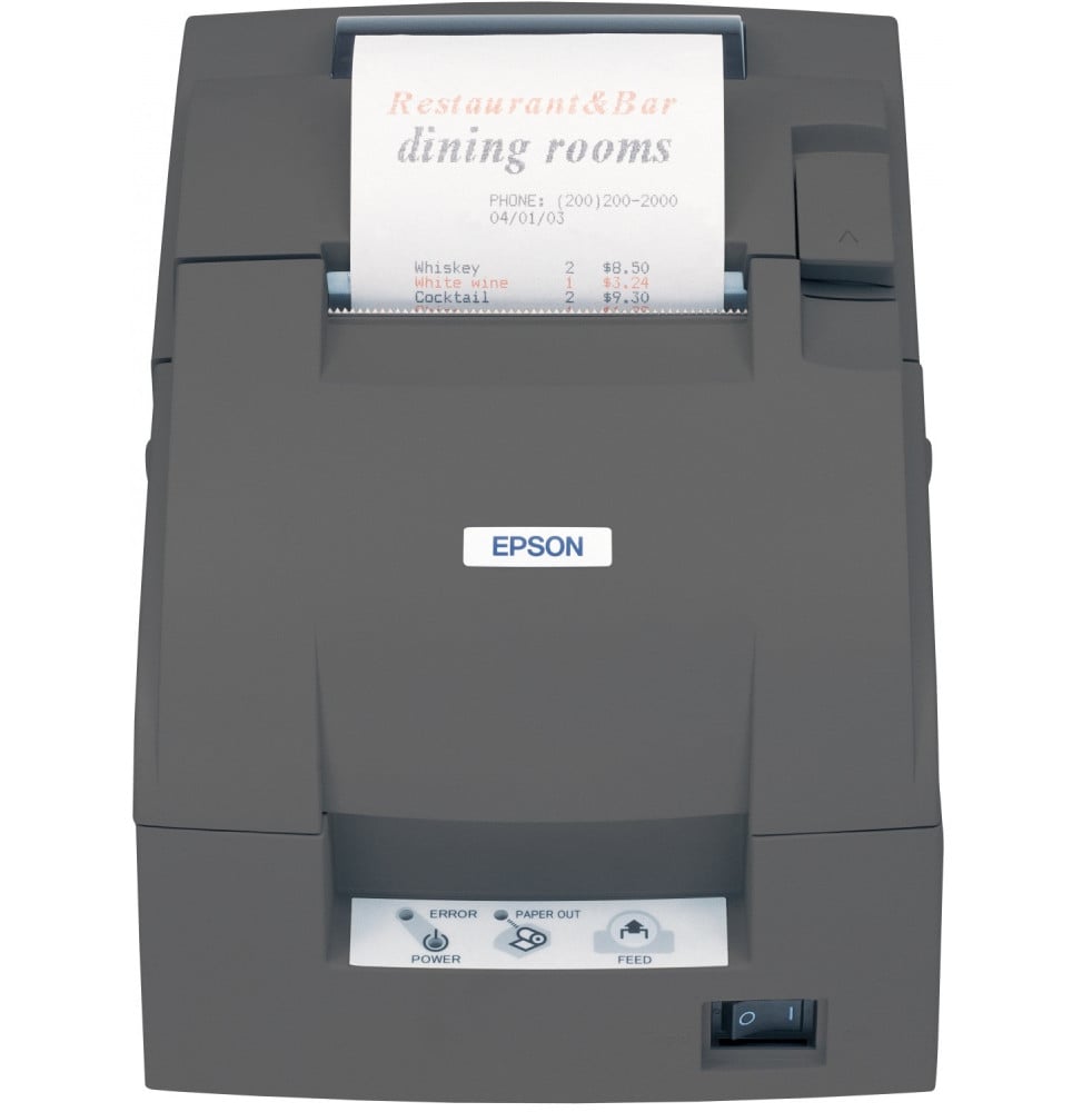 Imprimante ticket à impact Epson TM-U220B USB noire avec alimentation (C31C514057A0)