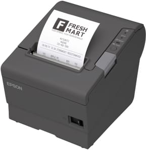 طابعة ملصقات Epson TM-T88V سوداء تسلسلية وUSB + مزود طاقة PS 180