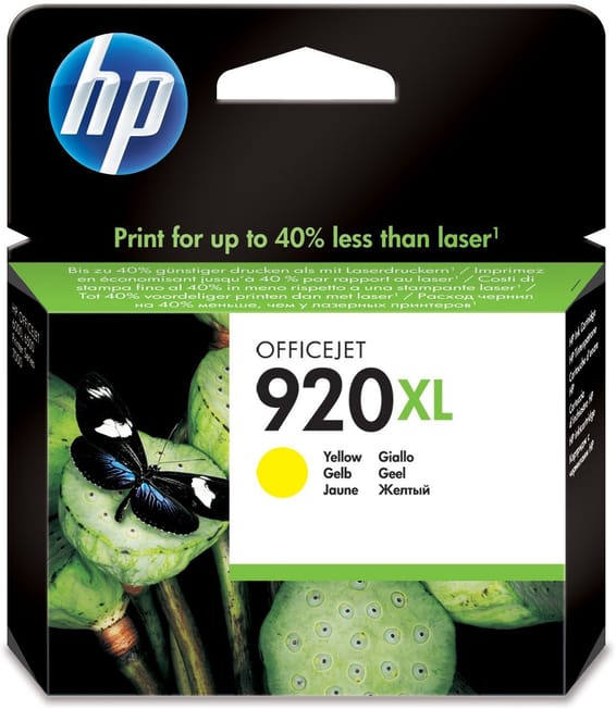 HP 920XL Jaune - Cartouche d'encre grande capacité HP d'origine (CD974AE)