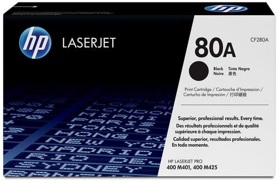 HP 80A Noir (CF280A) - Toner HP LaserJet d'origine
