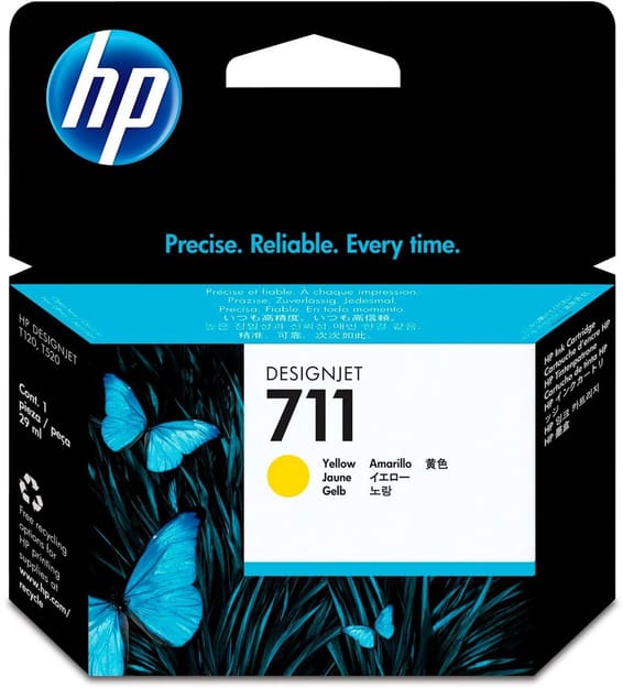 HP 711 Jaune - Cartouche d'encre HP d'origine (CZ132A)
