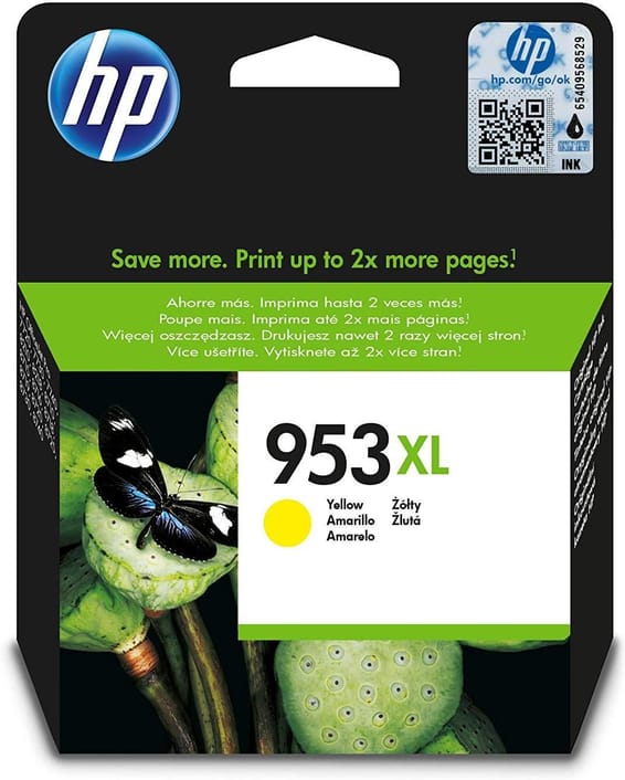 HP 953XL Jaune - Cartouche d'encre grande capacité HP d'origine (F6U18AE)