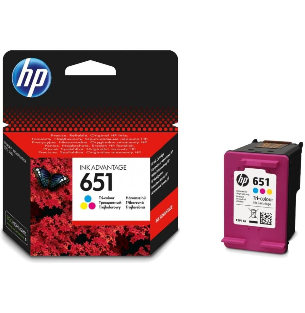Cartouche Ink Advantage authentique HP 651 trois couleurs (C2P11AE) Cartouche Ink Advantage authentique HP 651 trois couleurs (C2P11AE)