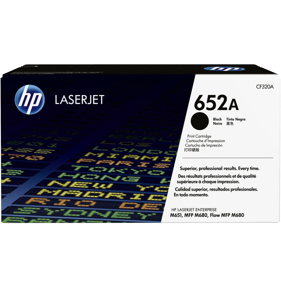 Cartouche de toner noir authentique HP LaserJet 652A (CF320A)
