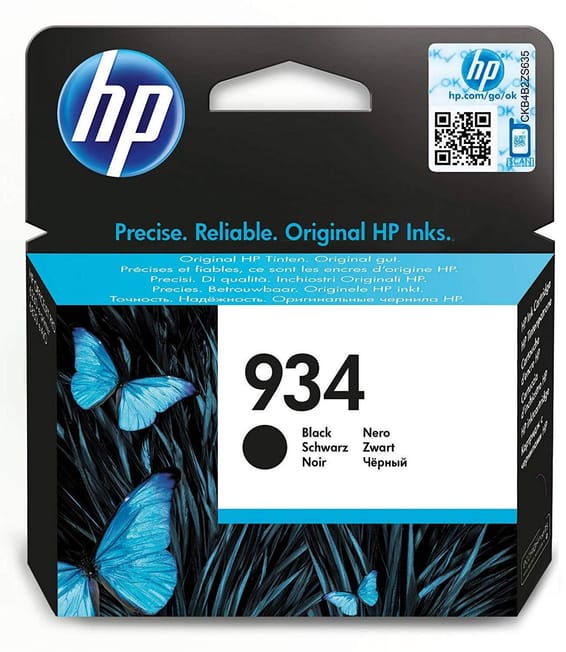HP 934 Noir - Cartouche d'encre HP d'origine (C2P19AE)