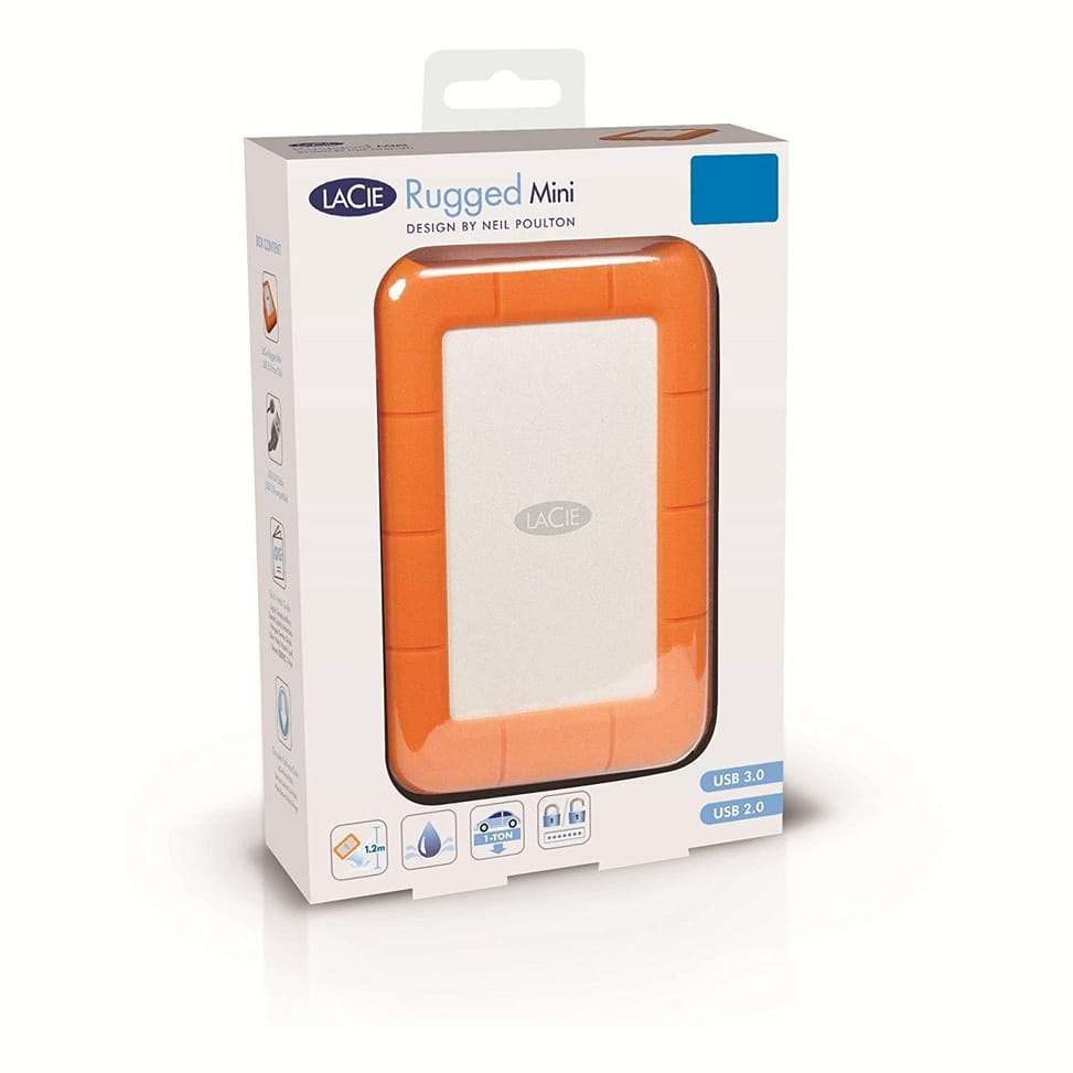 LaCie HDD Rugged Mini USB 3.0, Shock resistant, 500GB  (7200 rpm) / 1, 2, 4 TB  (5400 rpm)