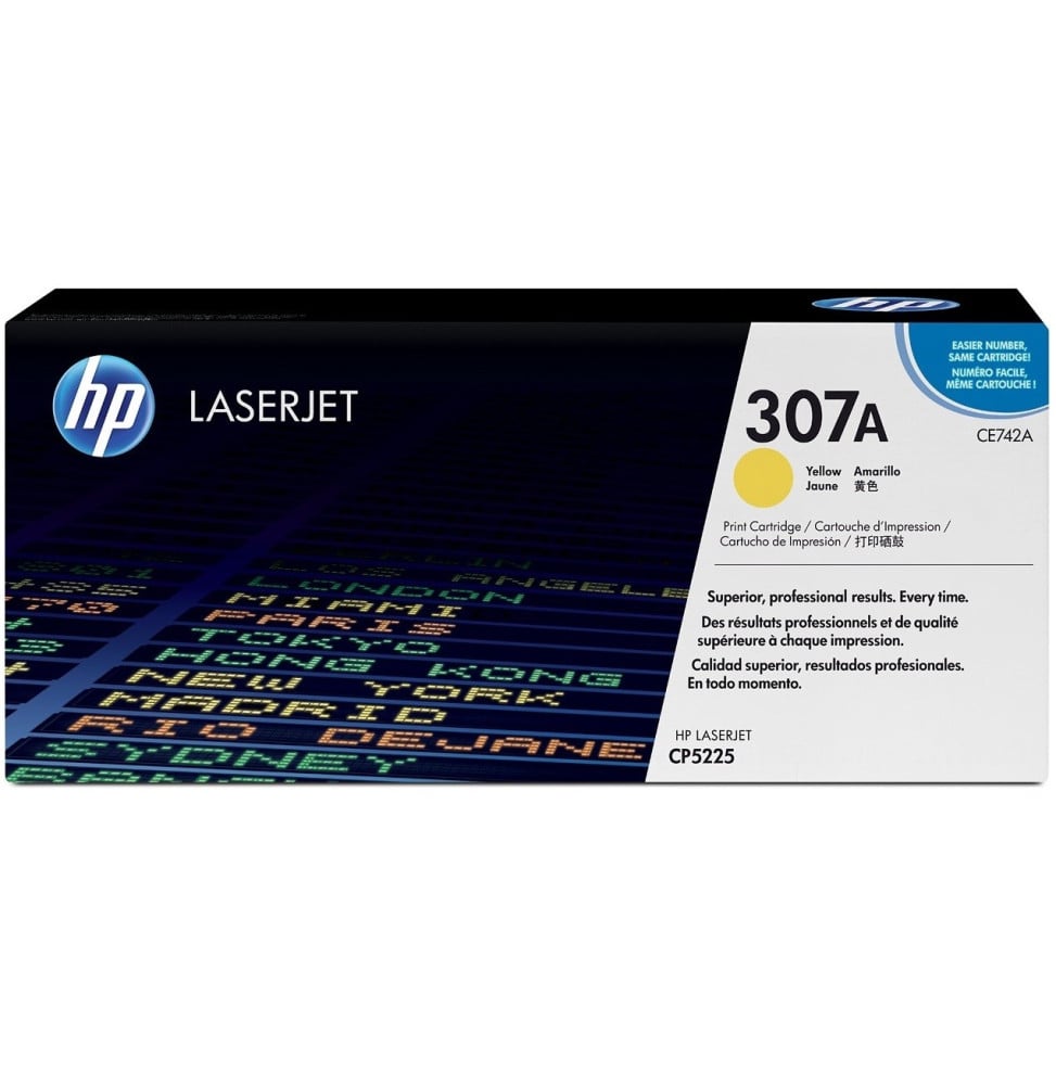 Cartouche de toner jaune HP LaserJet 307A (CE742A) Cartouche de toner jaune HP LaserJet 307A (CE742A)