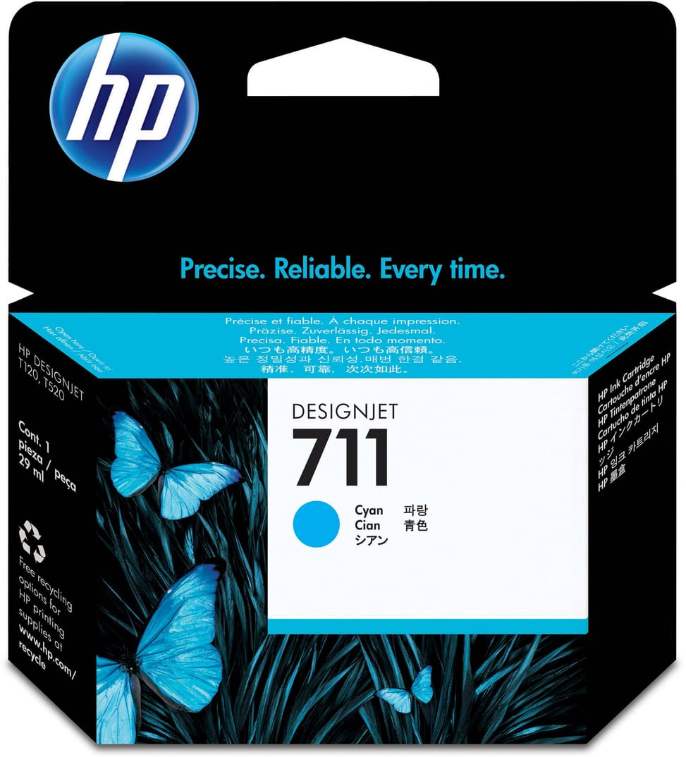خرطوشة حبر HP 711 سماوي أصلية (CZ130A) — صورة 1