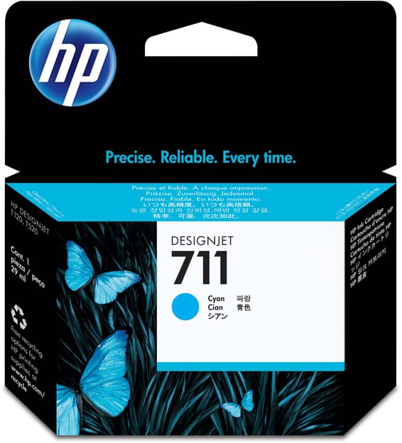 HP 711 Cyan - Cartouche d'encre HP d'origine (CZ130A)