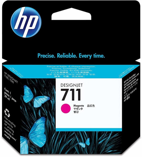HP 711 Magenta - Cartouche d'encre HP d'origine (CZ131A)