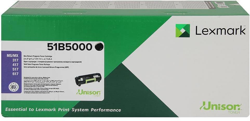 تونر Lexmark أصلي Lexmark MS/MX 317, 417, 517, 617 أسود (51B5000) — صورة 1