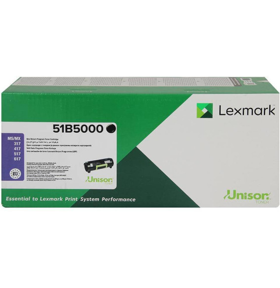 Lexmark MS/MX 317, 417, 517, 617 Noir - Toner Lexmark d'origine (51B5000)