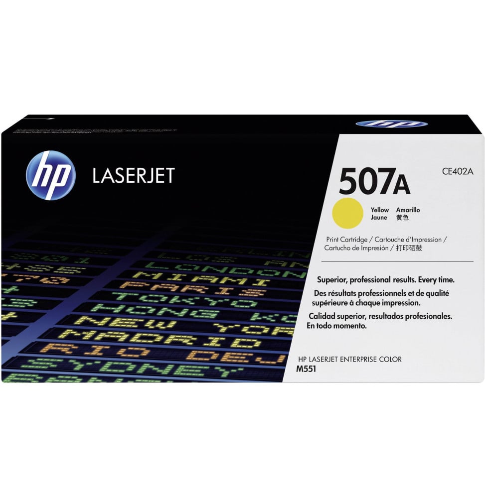 Cartouche de toner jaune HP 507A LaserJet (CE402A) Cartouche de toner jaune HP 507A LaserJet (CE402A)