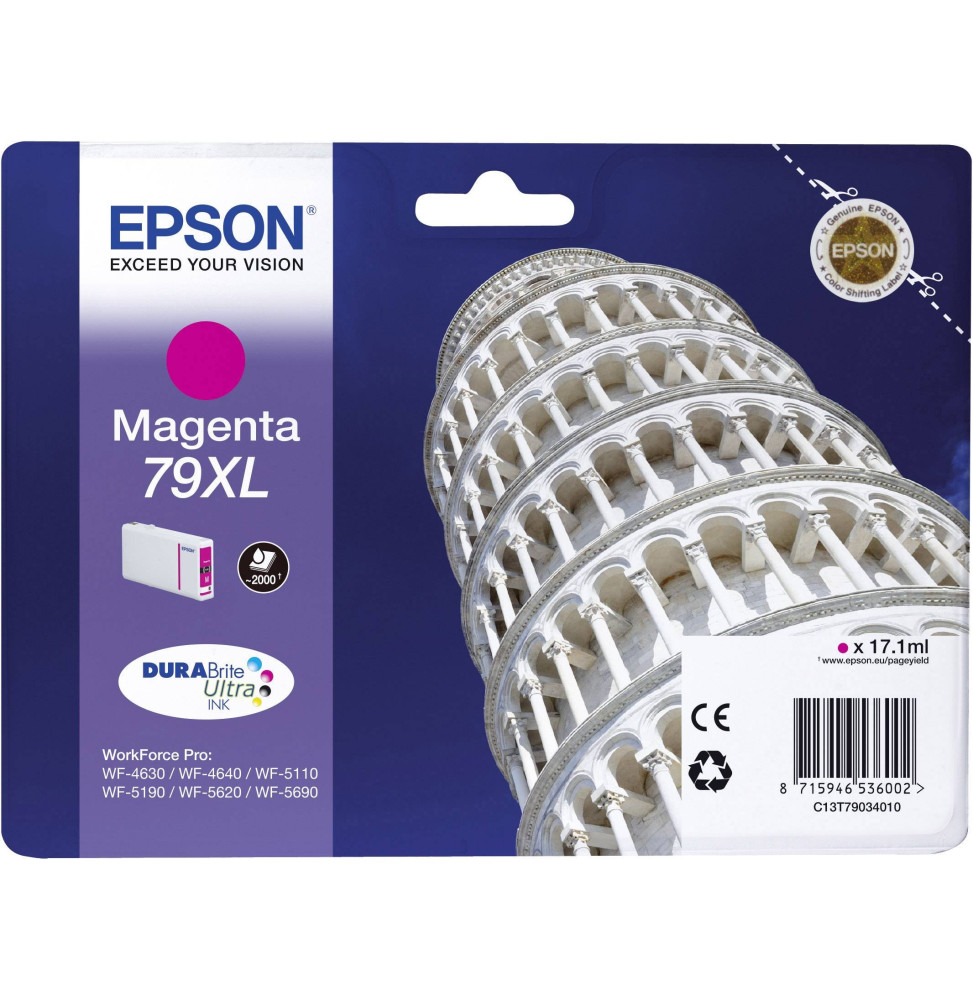 Cartouche d'encre EPSON 79XL Tour De Pise - Magenta  2000 Pages (C13T79034010)