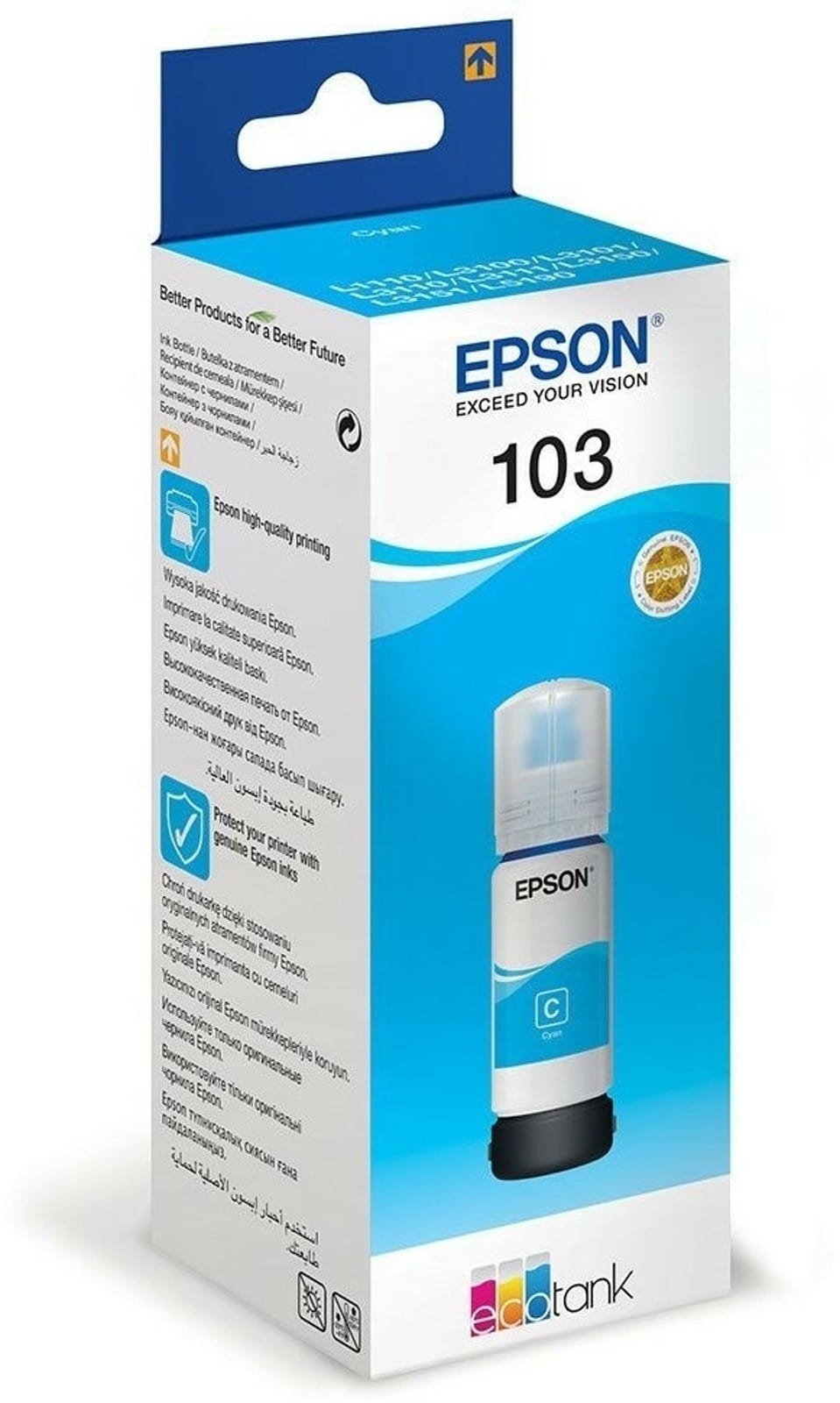 Epson 103 Cyan - Original Epson EcoTank Ink Bottle (C13T00S24A) — image 1