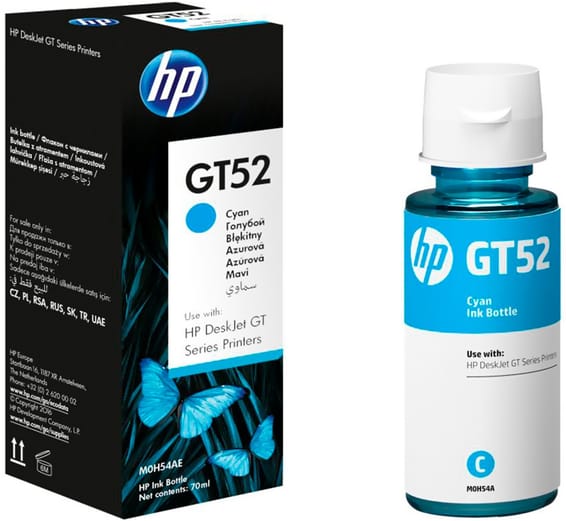 HP GT52 Cyan - Bouteille d'encre HP d'origine (M0H54AE)