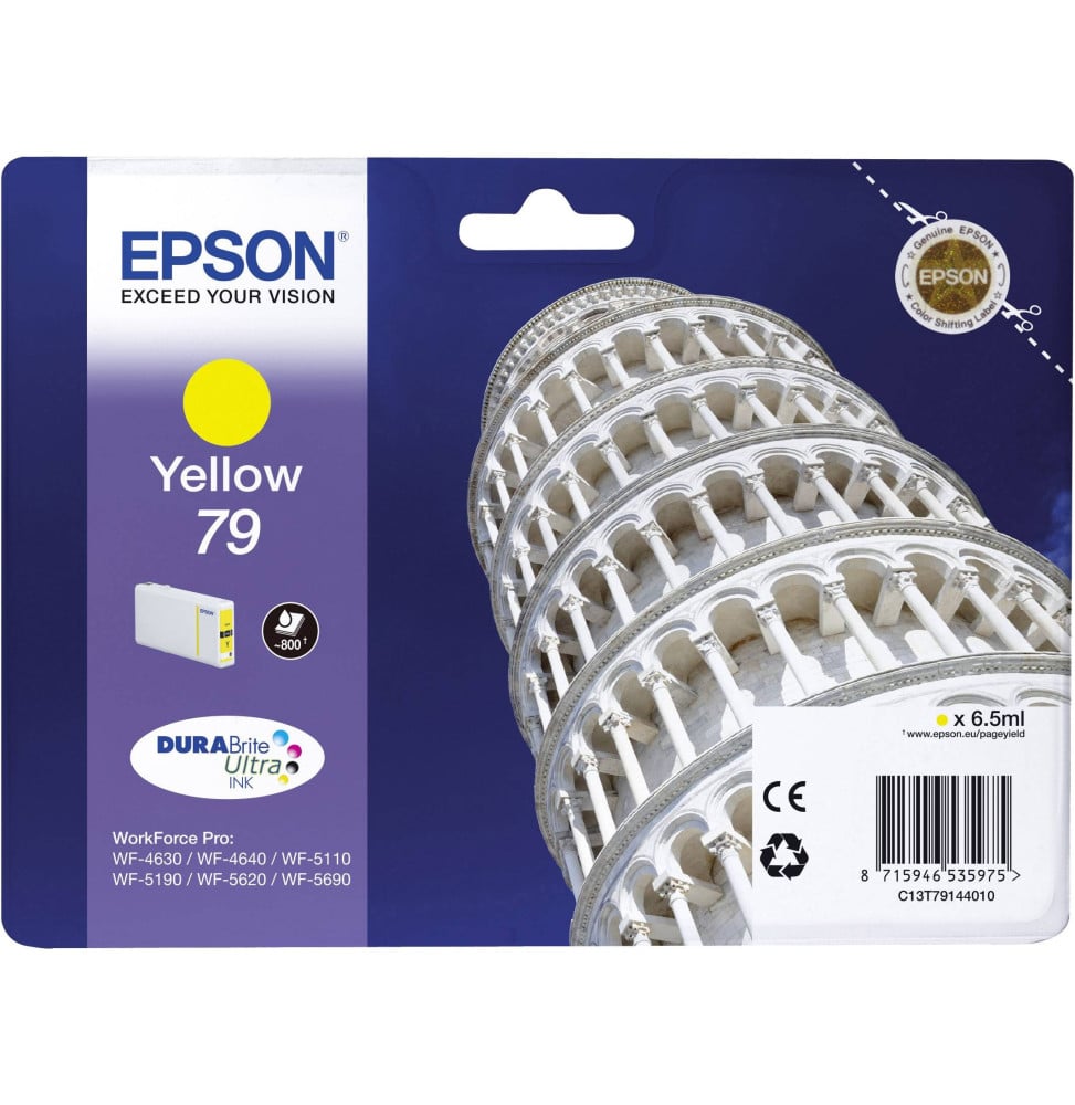 Cartouche d'encre EPSON (TOUR DE PISE) T7914 - Jaune (C13T79144010) Cartouche d'encre EPSON (TOUR DE PISE) T7914 - Jaune (C13T79144010)